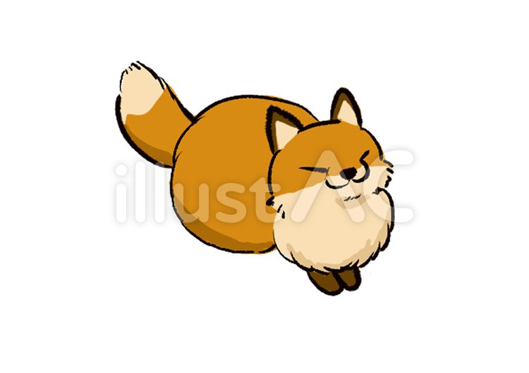 見上げるキツネイラスト - No: 22809661｜無料イラスト・フリー素材