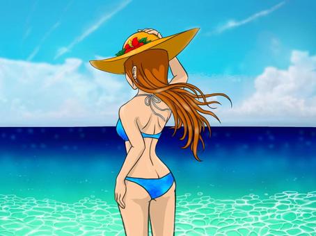 ビーチ(人あり)イラスト - No: 2544233｜無料イラスト・フリー素材なら