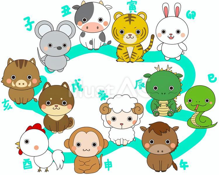 干支セットイラスト - No: 23208458｜無料イラスト・フリー素材なら