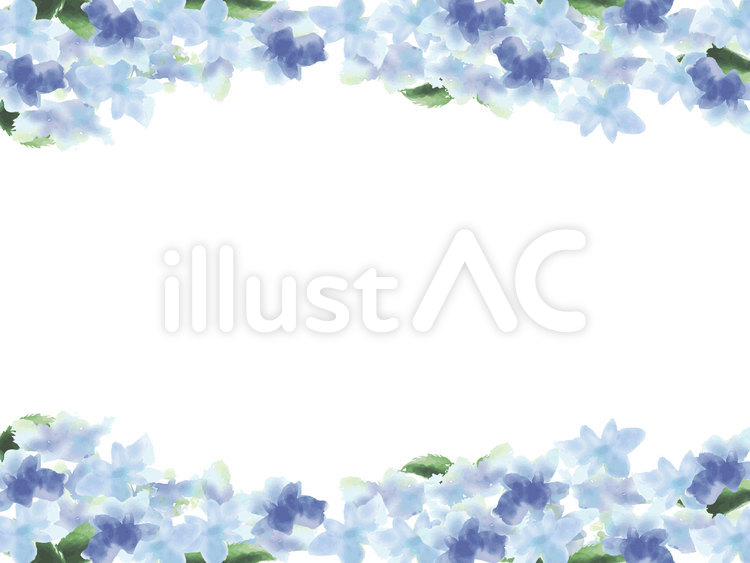 紫陽花 フレーム 水彩4イラスト - No: 2453991｜無料イラスト・フリー