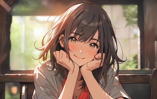 優しく微笑む女子イラスト - No: 23845774｜無料イラスト・フリー素材