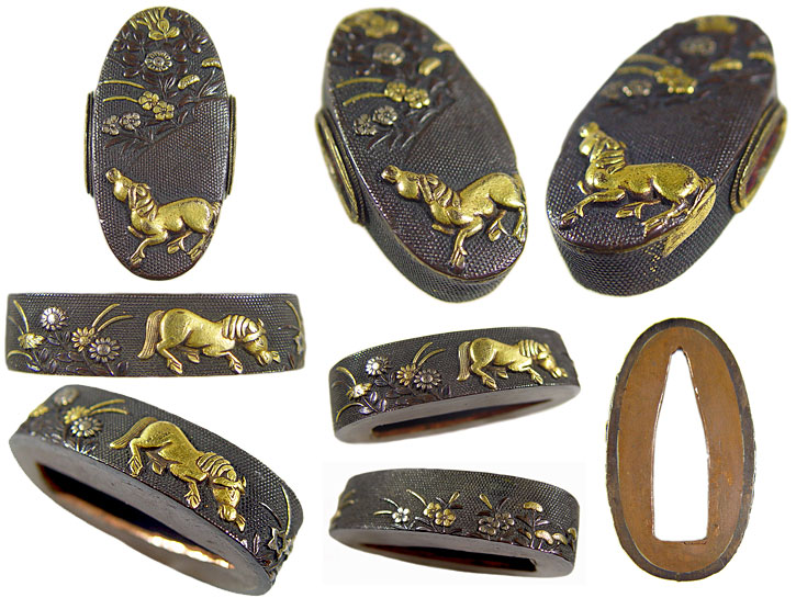 日本刀の縁頭・秋草に馬｜日本刀・刀剣 販売専門店・東京【十拳】