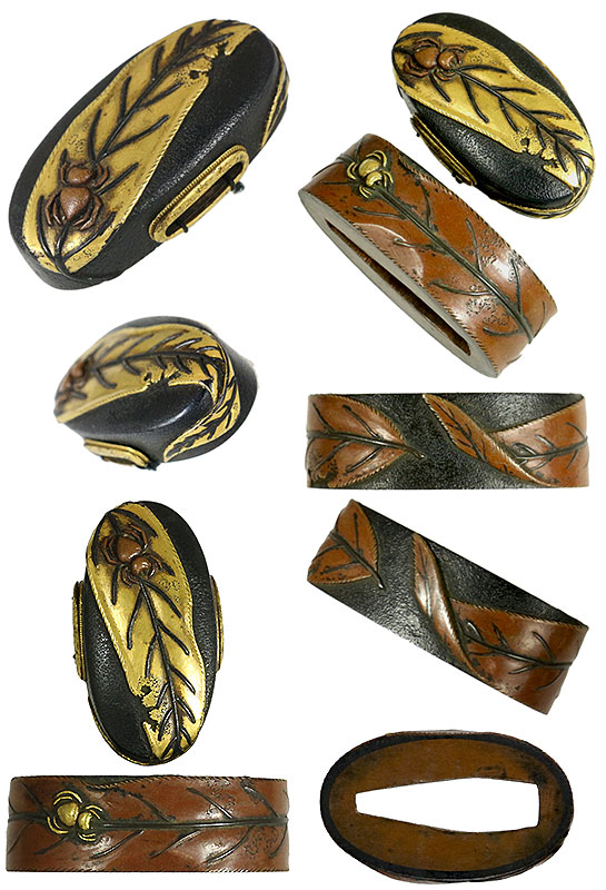 日本刀の縁頭・木葉蜘蛛図（奈良）｜日本刀販売専門店・東京【十拳】