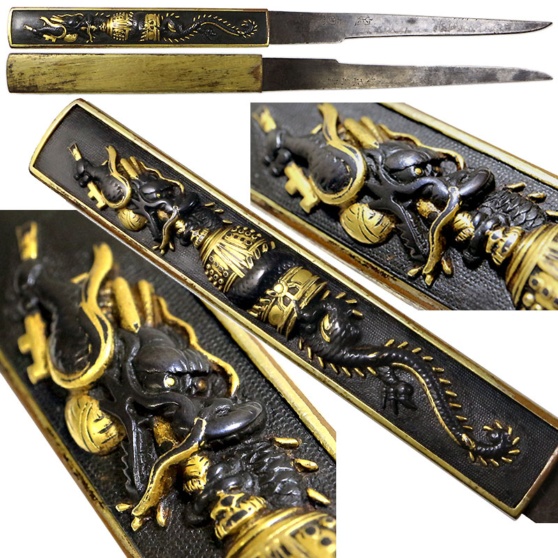 B5666【アンティーク】刀装具 銘花華 B5666【アンティーク】刀装具