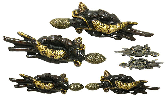 日本刀の目貫・赤銅土筆図｜日本刀・刀剣販売専門・東京【十拳】