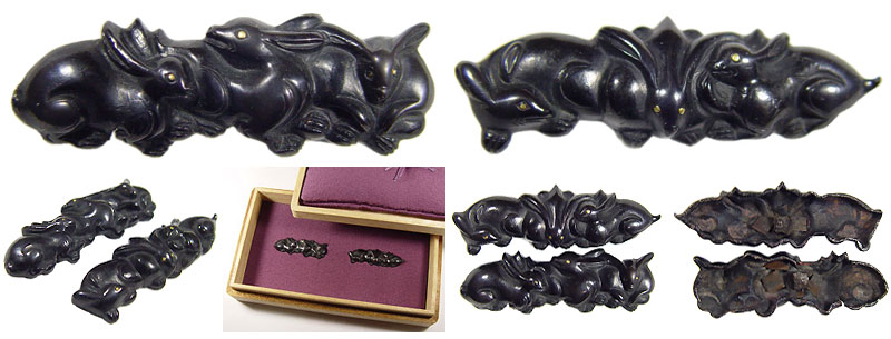 日本刀の目貫・三羽兎（古金工）｜日本刀剣 販売専門店・東京【十拳】