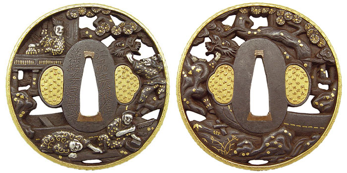 日本刀の鐔・木彫地師（藻柄子宗典製）｜日本刀剣 販売・東京【十拳】