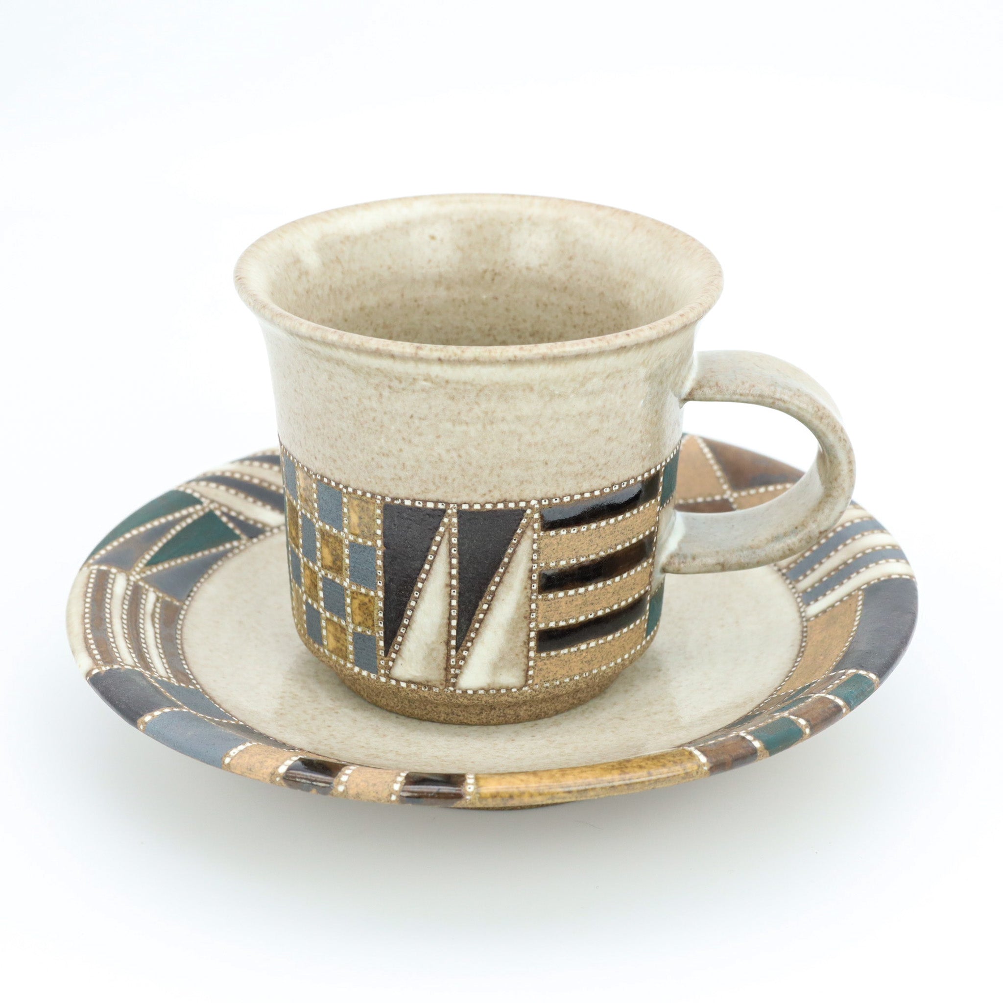 陶庫】益子焼オンラインショップ ｜向山文也-象嵌釉彩境紋珈琲碗皿