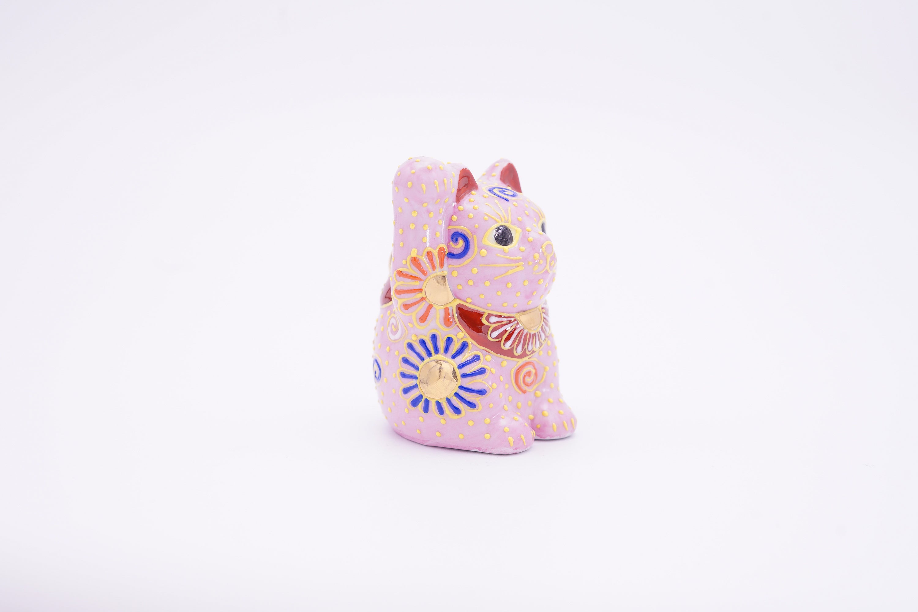 招き猫 2.5号｜ピンク盛 右手【受注生産】 – 米田陶香堂