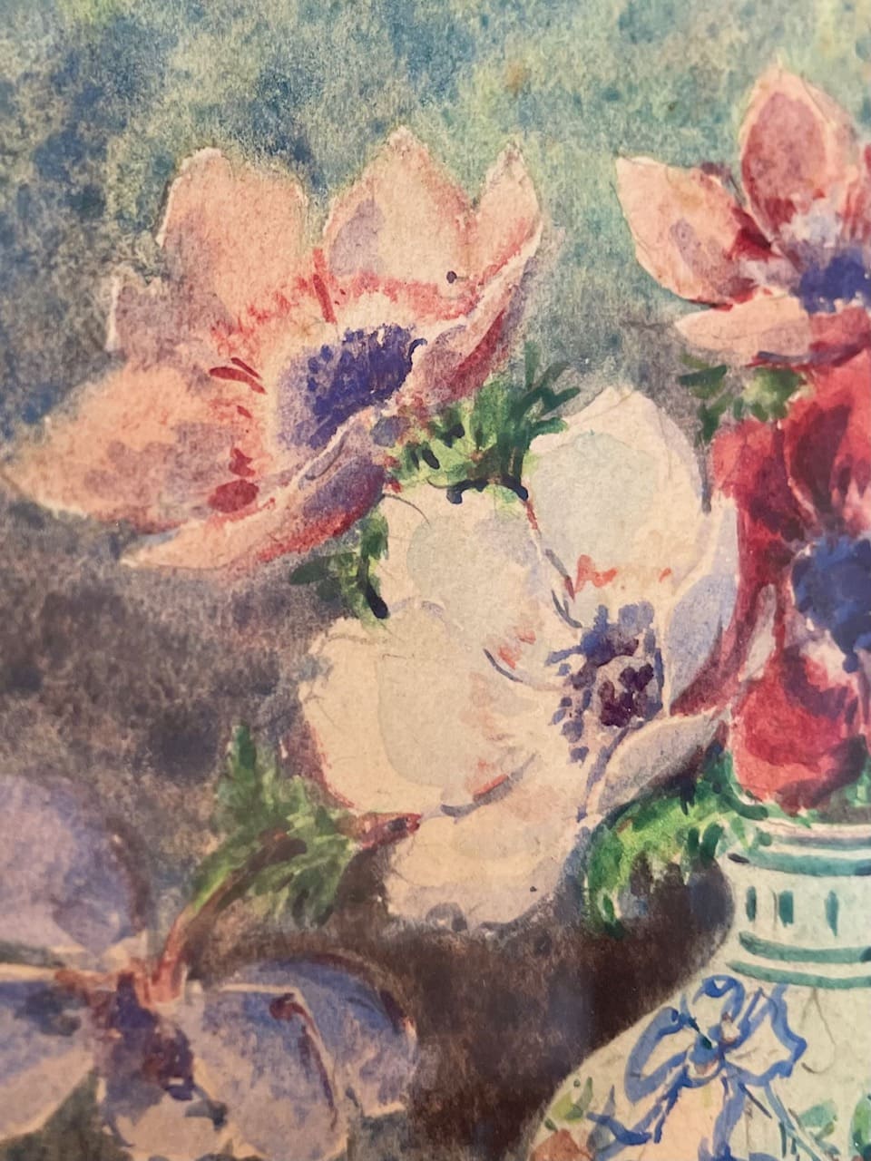 アネモネ 水彩画 hpt503 - 陶夢