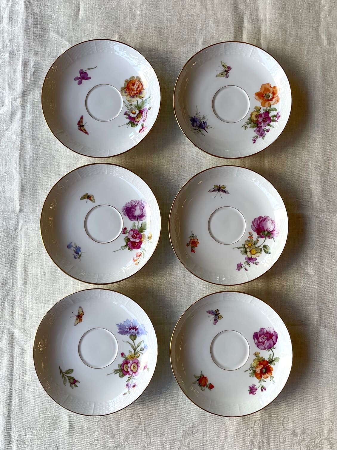 KPMベルリン 金彩花蝶文 ティーカップ＆ソーサー 6客セット t513 - 陶夢