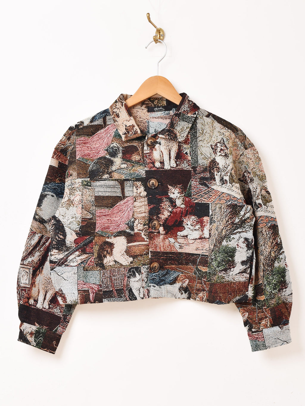 Meridian アニマル ネコ柄 ゴブラン織り ジャケット – 古着屋Top of