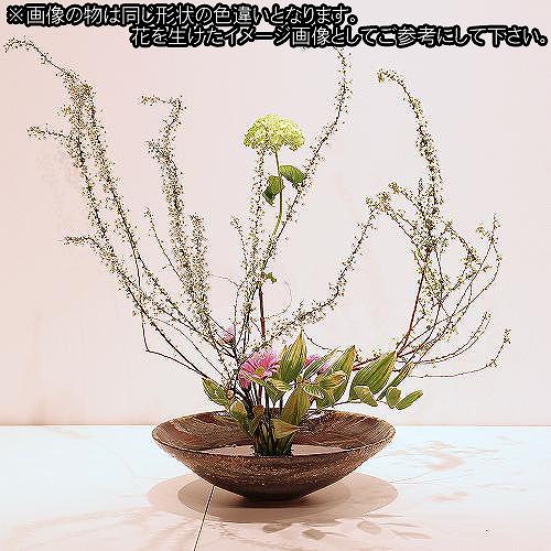 楽天市場】信楽焼 水盤 青 窯変 掛分 ソリ 丸 11号 生け花 花器 池坊