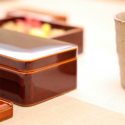 楽天市場】飛騨春慶 元田漆器 隅丸二段弁当箱 伝統工芸品 木製 弁当箱