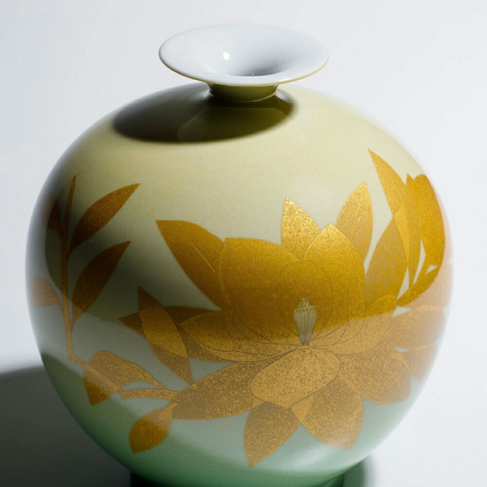 楽天市場】【送料無料】九谷焼 花瓶 7号 人間国宝 吉田美統作 釉裏金彩