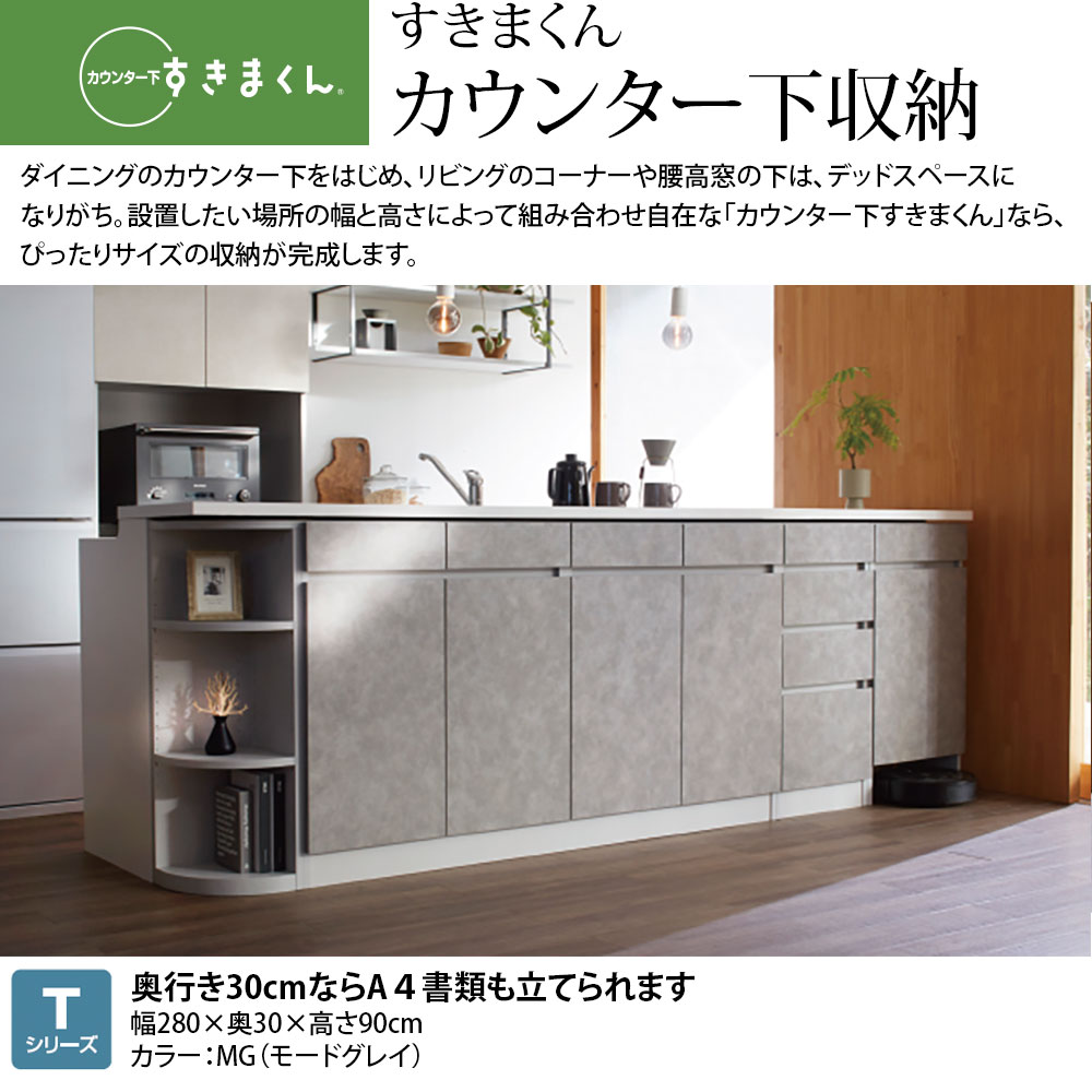 楽天市場】すきまくん カウンター下 収納 開き扉 幅160×奥行25×高さ60