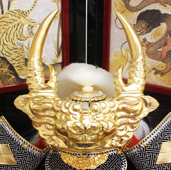 楽天市場】五月人形 武田信玄 兜飾り 着用兜 収納飾り 木彫り 金箔押し