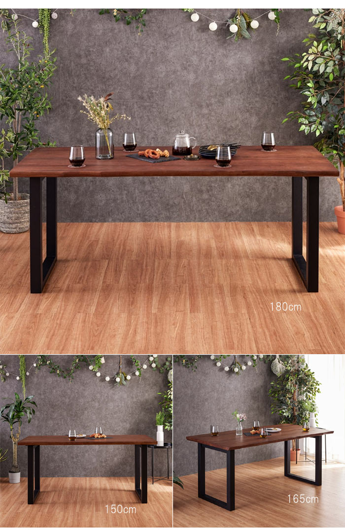 楽天市場】ダイニングテーブル 単品 幅180cm 天板厚35mm 節・割れ有り