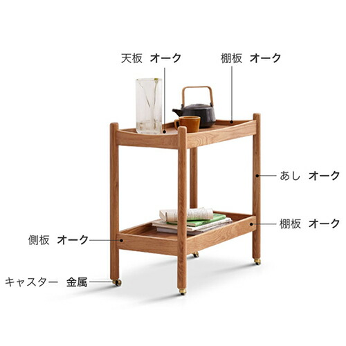 楽天市場】サイドテーブル オーク材 移動 キャスター付き 幅53cm 幅