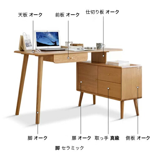 楽天市場】デスク 木製 書斎デスク 幅120 幅140cm 天然木 ハイタイプ