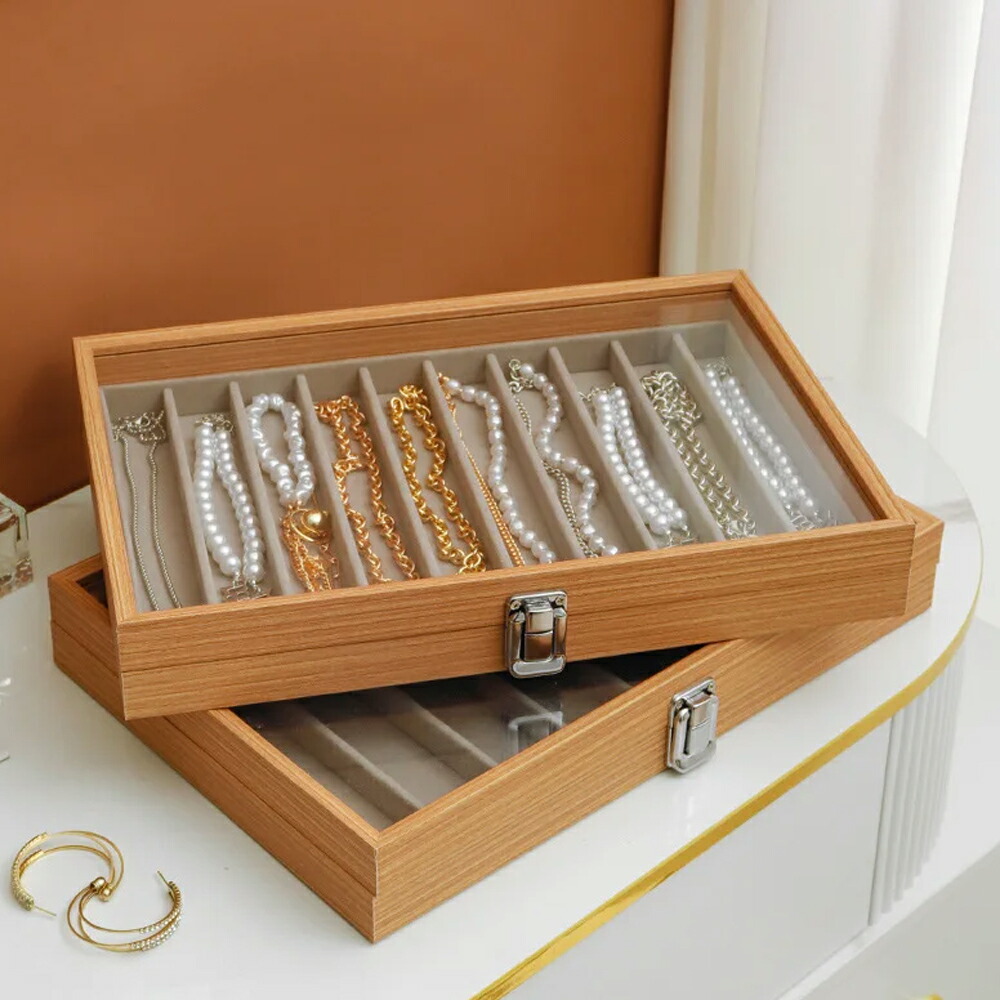 楽天市場】ローズウッドガラスディスプレイケース(ネックレス