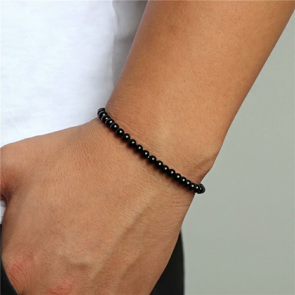 楽天市場】ストーンビーズブレスレット （ライオネル）1個販売 黒色