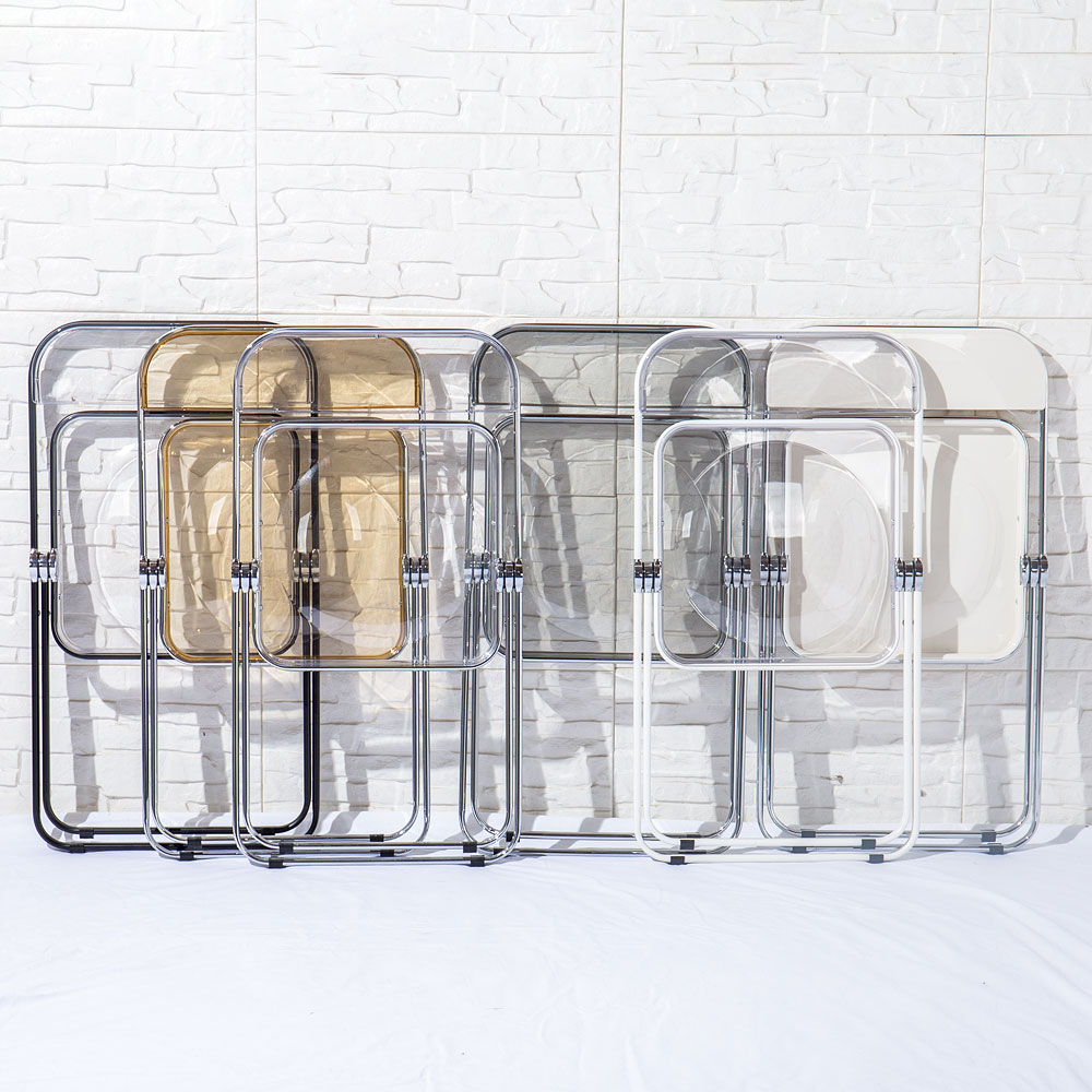 楽天市場】クリア チェア パイプ椅子 折りたたみ式 韓国 ガラス 透明