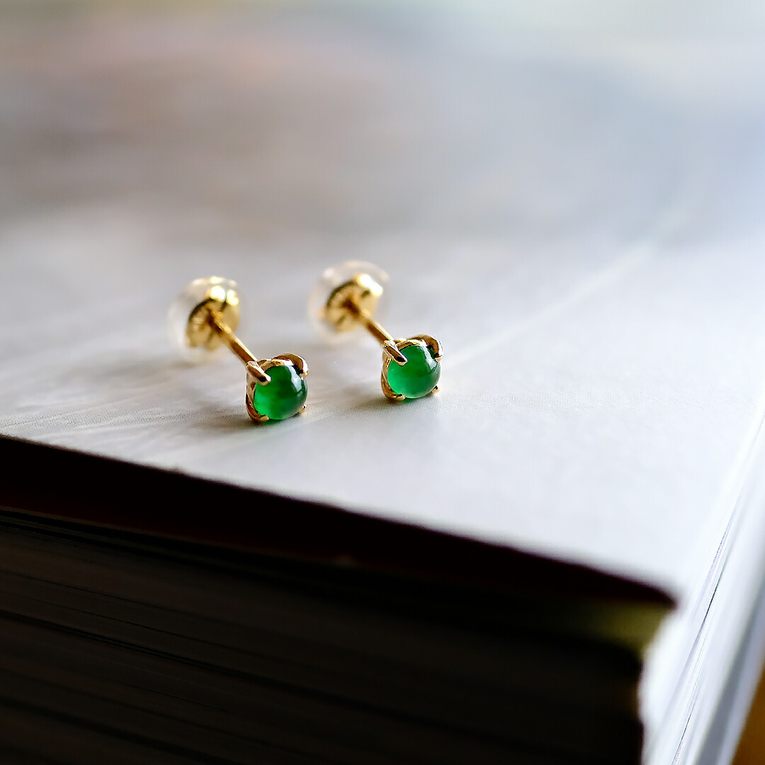 楽天市場】翡翠 (ヒスイ) × K18YG ピアス 『IMPERIAL TWINS 3』 ろう