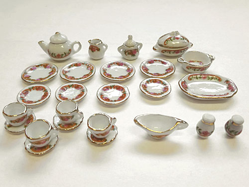 楽天市場】三松貿易 ミニチュア食器 ディナー&ティーセット 花アーチ 4