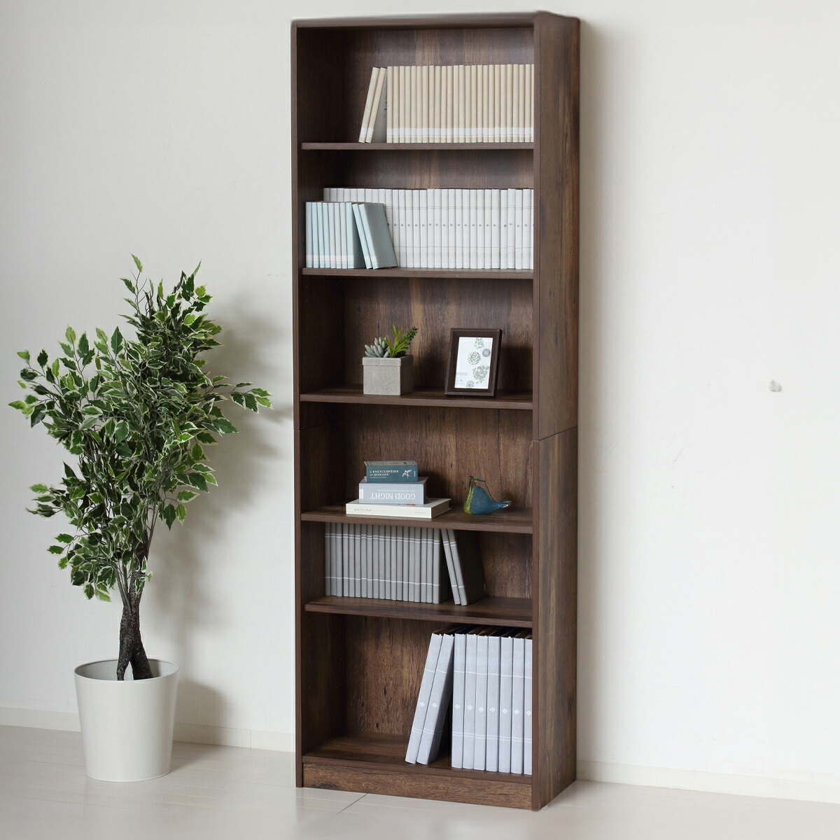 楽天市場】らくらく組立 文庫本棚 W600 D295 H1800 らくらく組立