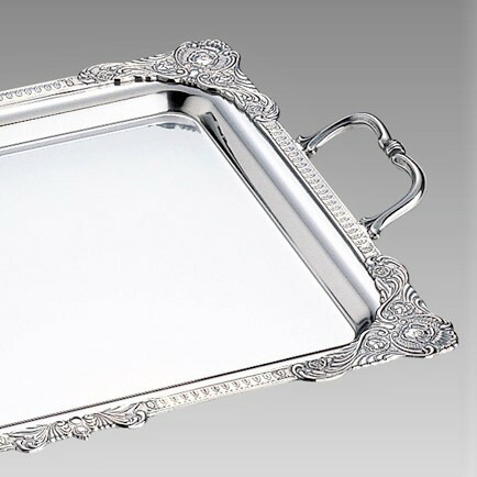 楽天市場】ステンレス トレー 手付き ローズ 16