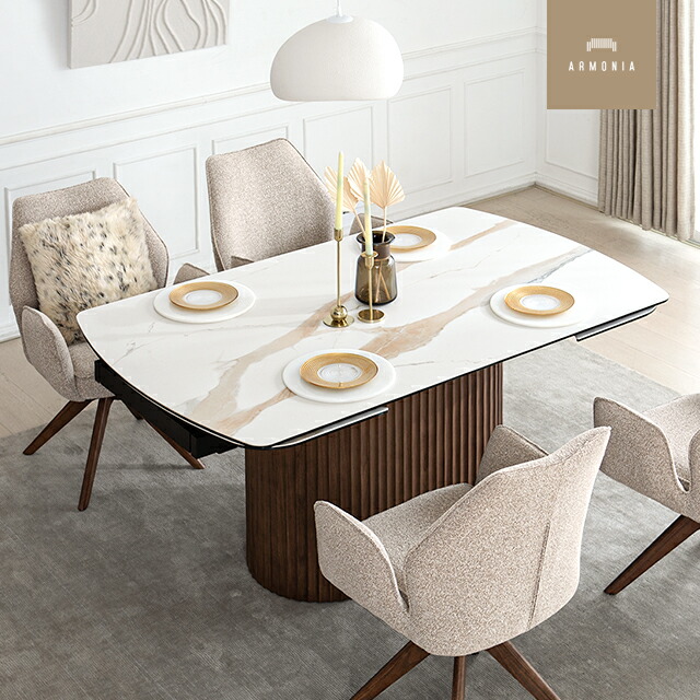 楽天市場】＊新製品＊ セラミック ダイニングテーブル 伸長式 伸縮