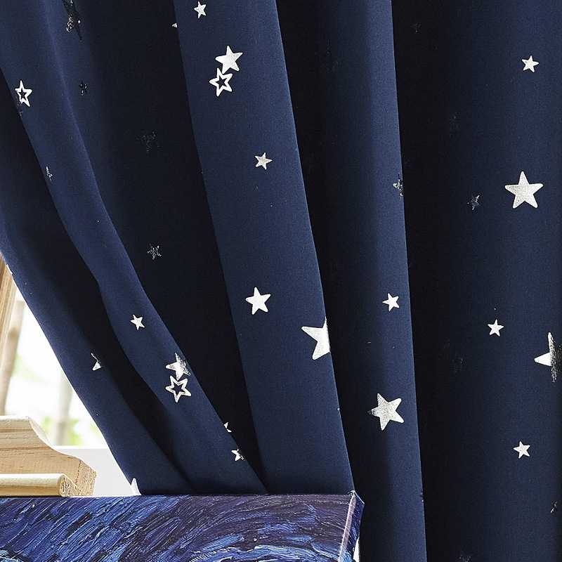 楽天市場】カーテン セット 遮光1級星柄カーテン＋星柄ボイルレース