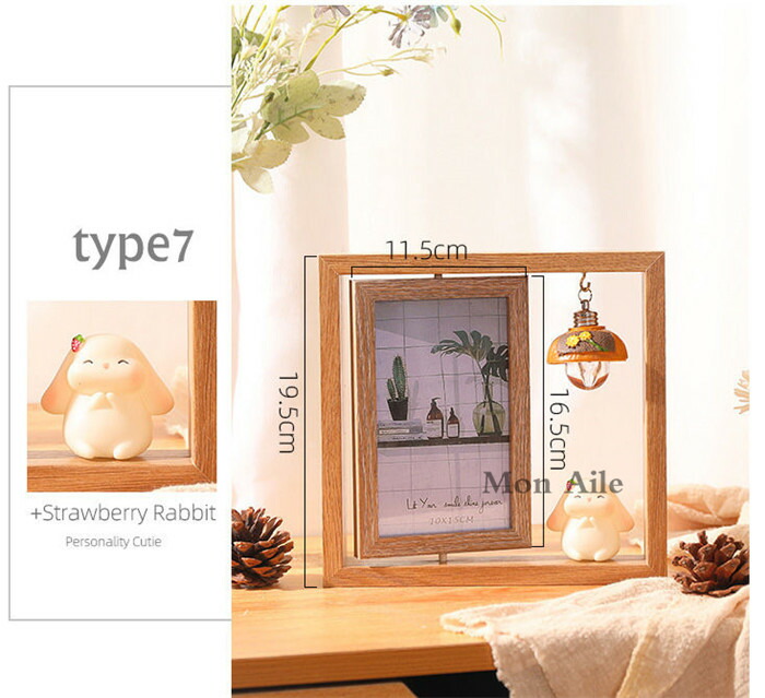 楽天市場】フォトフレーム 木製写真立て 回転 ライト付き 縦横 両面