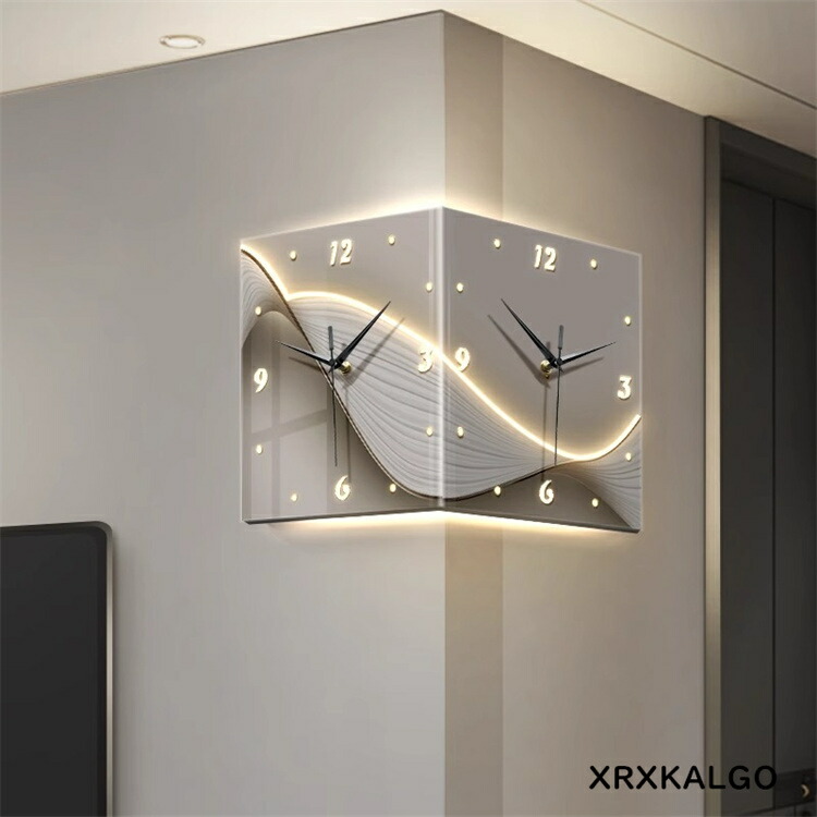 楽天市場】壁掛け時計 おしゃれ 夜光 静音 掛け時計 両面時計 アクリル