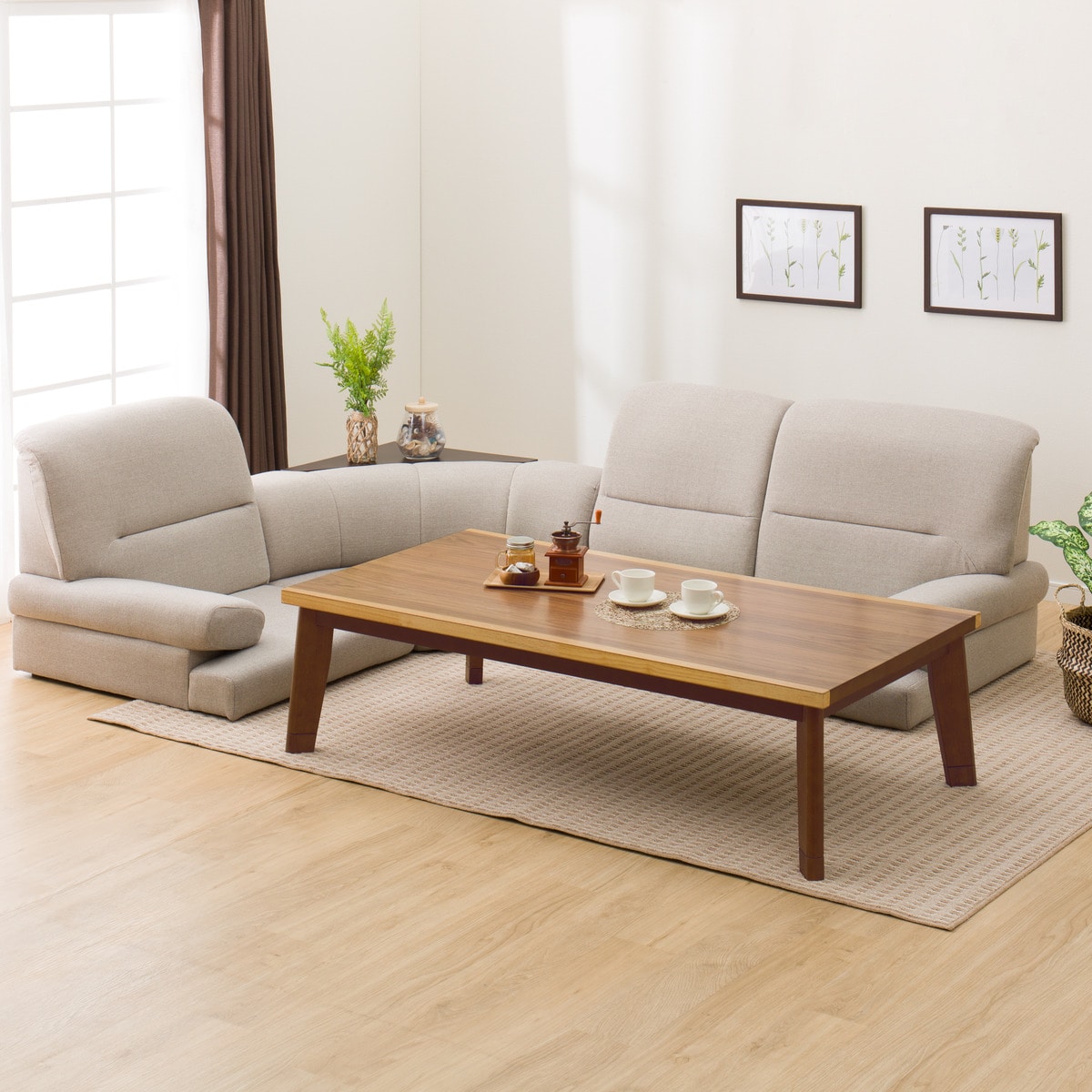 楽天市場】コーナーローソファ4点セット (Nゲート ファブリックBE