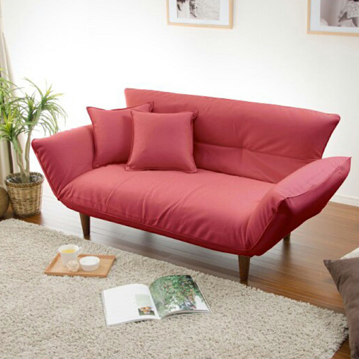 楽天市場】2人掛け カウチソファ クッション2個合皮 ニトリ メーカー