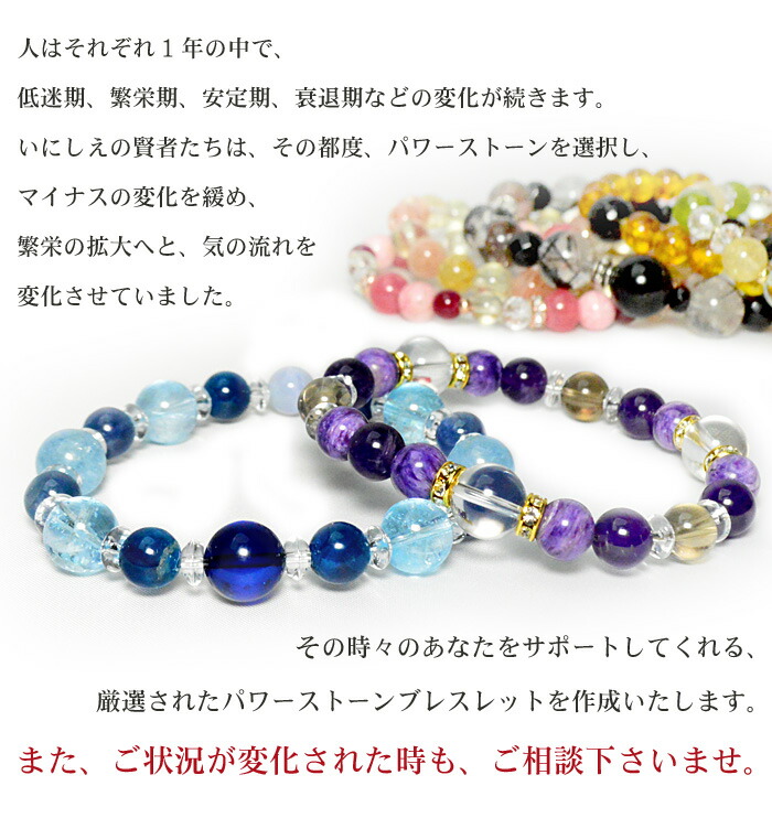 楽天市場】天然石 パワーストーン ブレスレット オーダーメイド