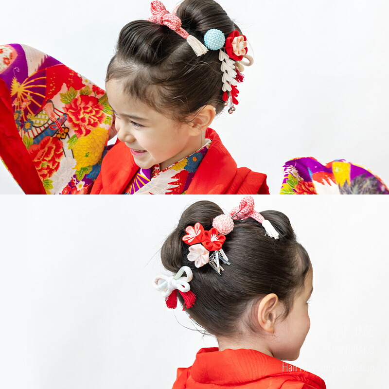 楽天市場】【三歳用】new八重梅パッチン両飾りセット 七五三 髪飾り 三