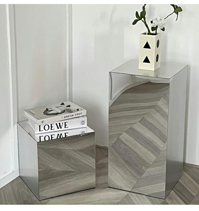 楽天市場】ミラー サイドテーブル 鏡 6面鏡 2サイズ選択 30*30*60CM