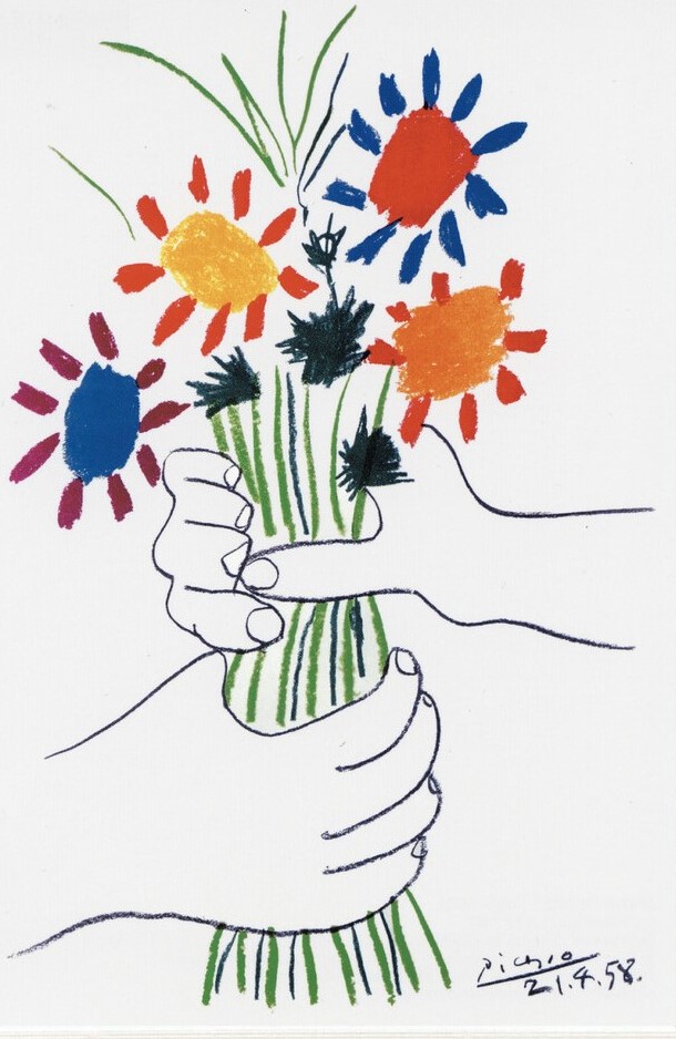 楽天市場】ピカソ 花束を持つ手 額 【送料無料】Pablo Picasso Square