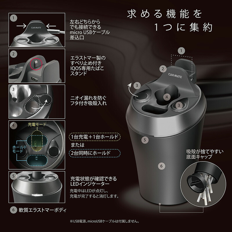 楽天市場】カーメイト DZ515Z IQOS3 MULTI 専用スタンド ブラック 車載