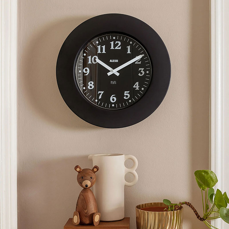 楽天市場】アレッシィ モメント ウォールクロック シルバー ブラック