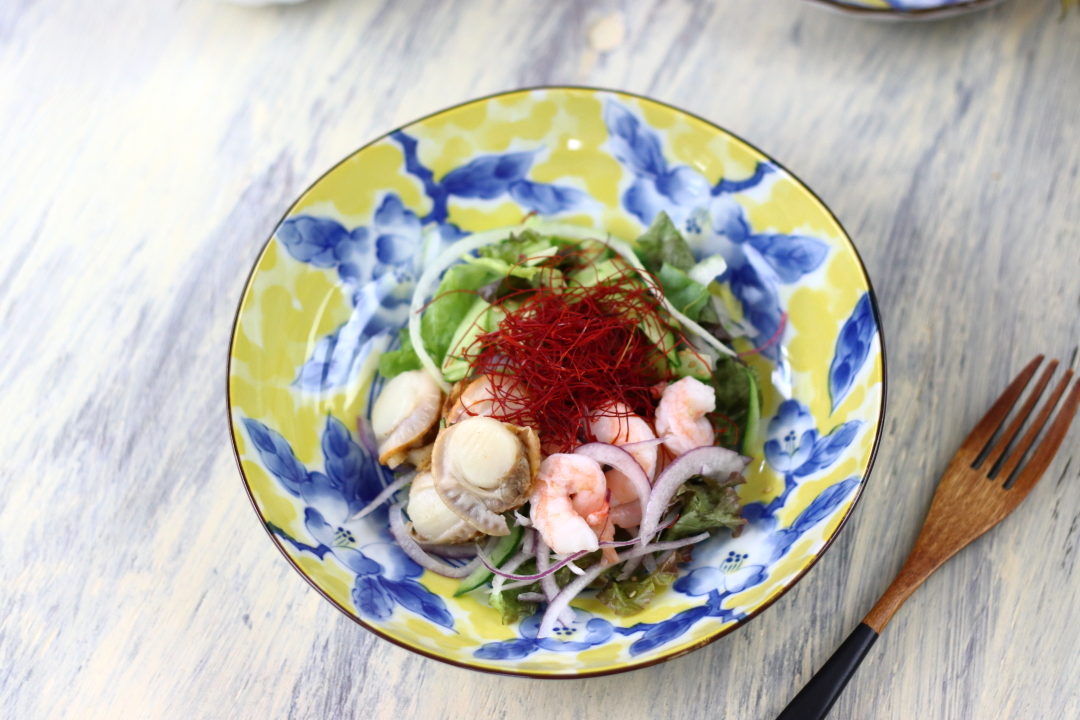 楽天市場】黄彩花紋 深鉢 21cm 日本製 美濃焼 六平68深皿 大皿 中皿 和