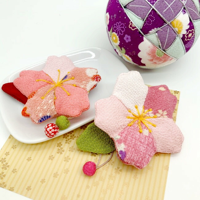 楽天市場】ちりめん細工 キット ちりめん パーツ 花 [季節のお花 桜A
