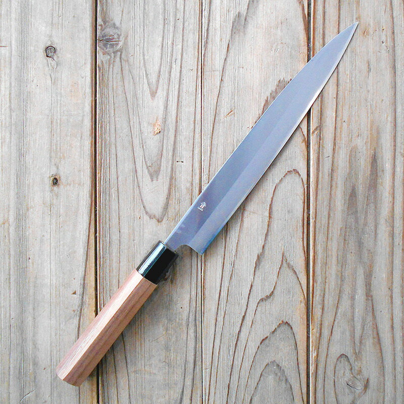 楽天市場】柳刃包丁 240mm 青紙1号 磨 両刃 化粧箱つき 送料無料