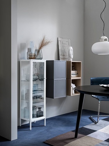 楽天市場】IKEA イケア キャビネット ガラス扉 メタル ホワイト 白