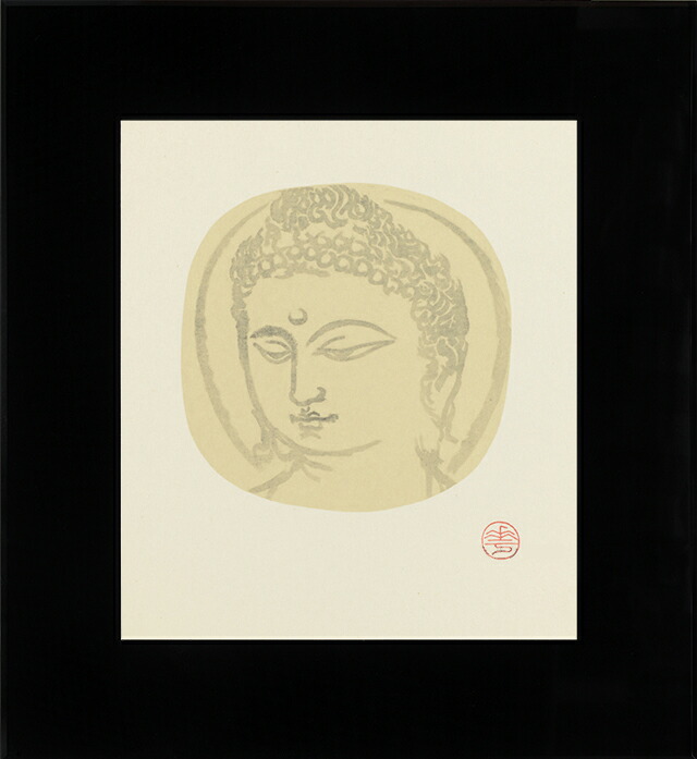 楽天市場】村上華岳 仏頭 （ぶっとう） 日本画 ブラックガラスフレーム