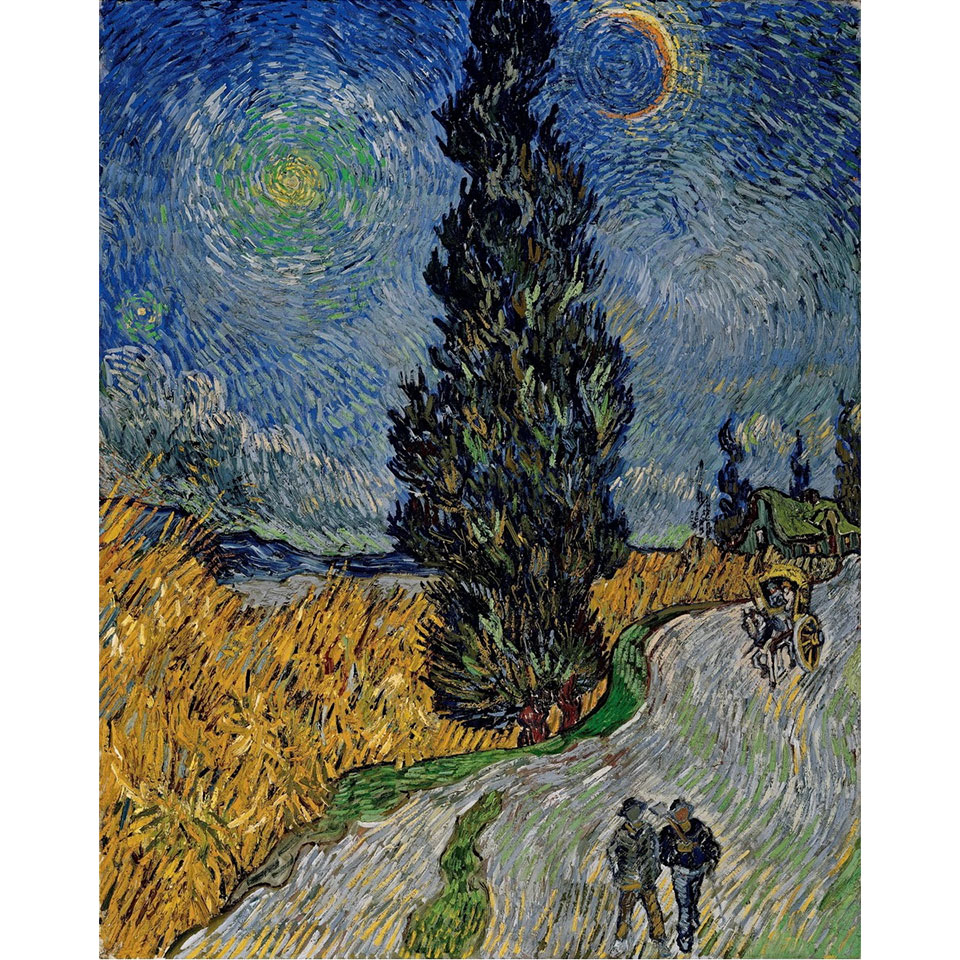 楽天市場】＊ ゴッホ 「夜のプロヴァンスの田舎道」 複製画 キャンバス
