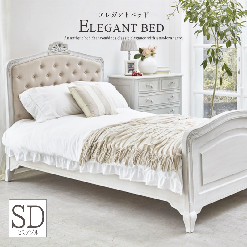 楽天市場】姫系ベッド セミダブルサイズ ベッドフレーム アンティーク